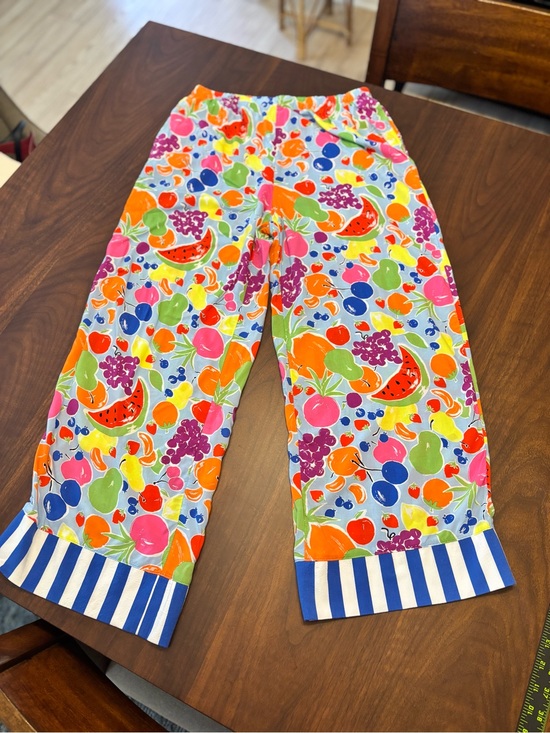 kate spade Other - Kate Spade Fruit Print Crop Pajama Pants Medium Blue Stripe Hem Fun